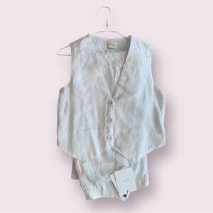Dissh banks white linen vest trouser set NWT